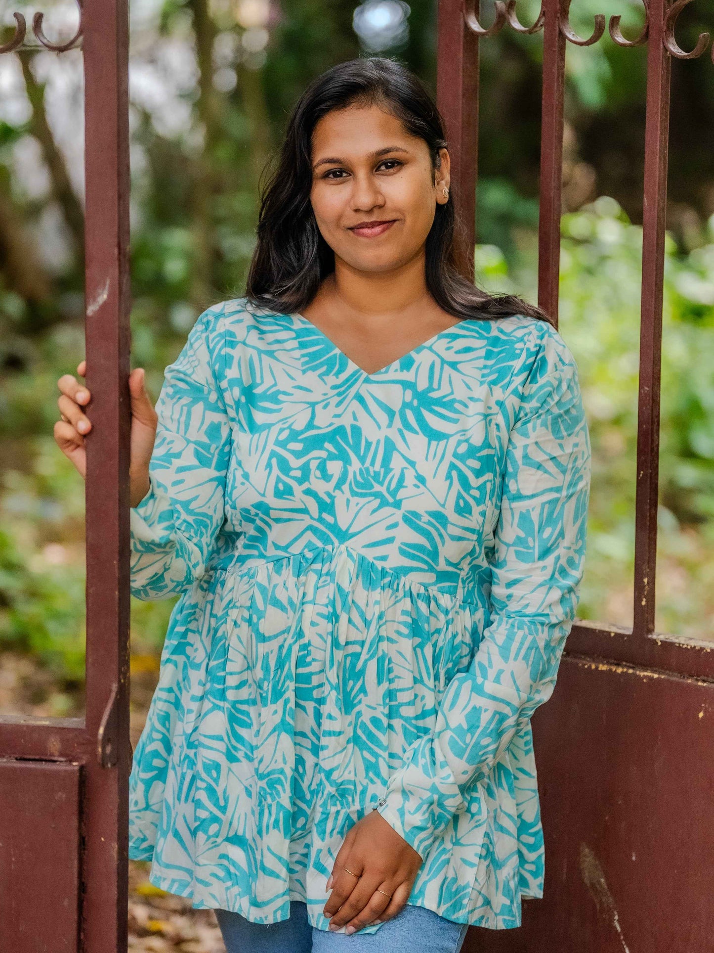 Mint Breeze – Feeding Friendly Maternity Short Kurti