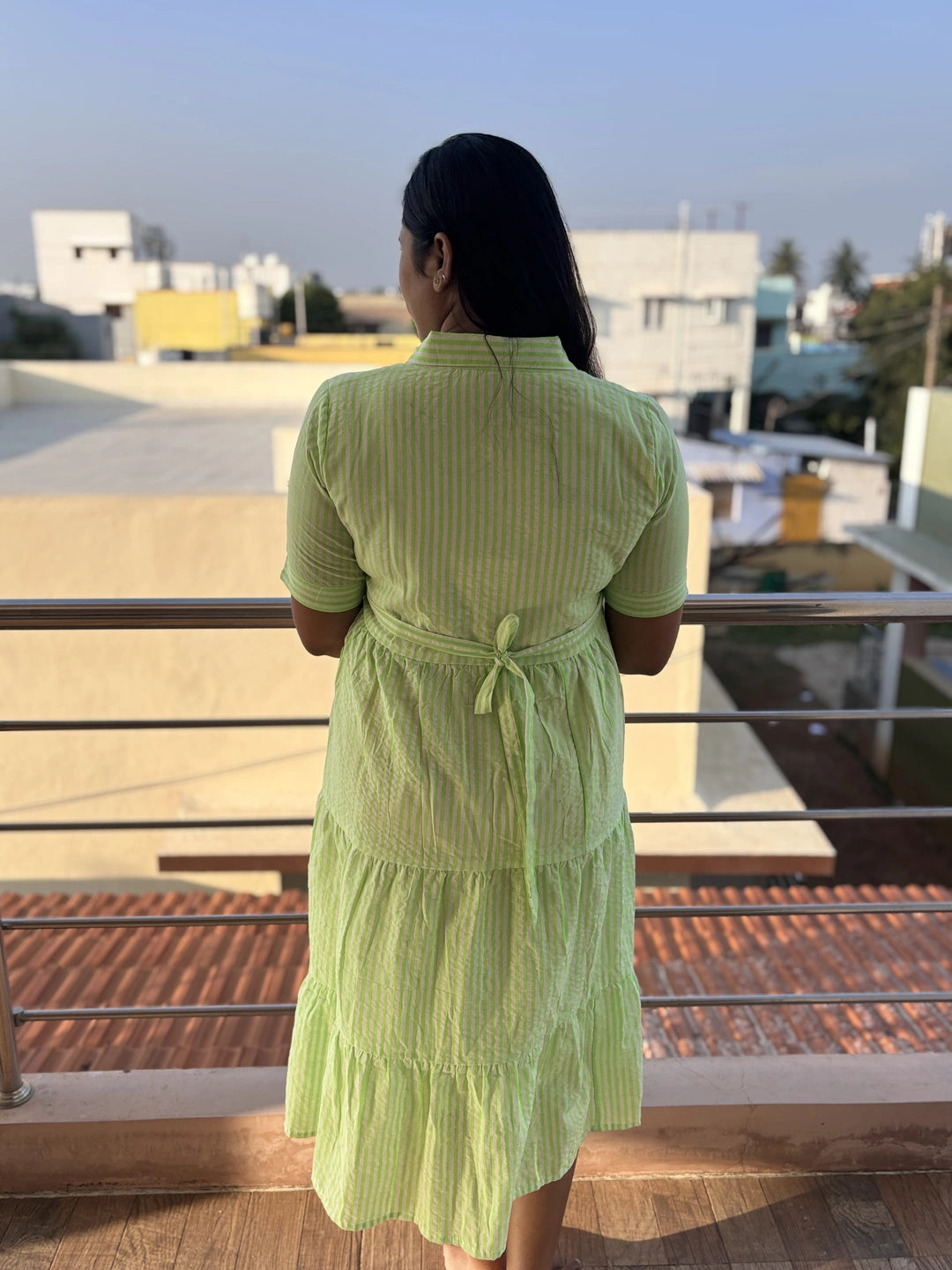 Mint Morning Maternity Feeding Dress