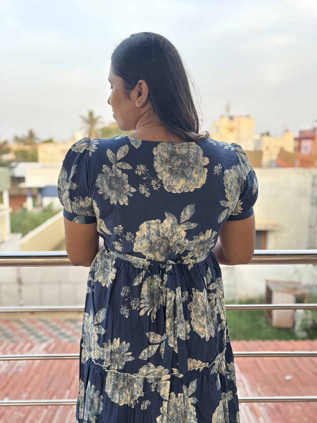 Twilight Florals Maternity Feeding Dress