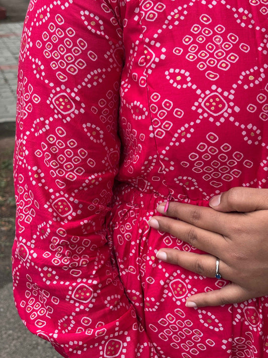 Pink Blush Festive Feeding Maxi Dress