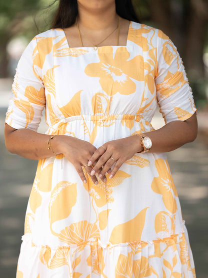 Sunshine Bloom Maternity Feeding Dress