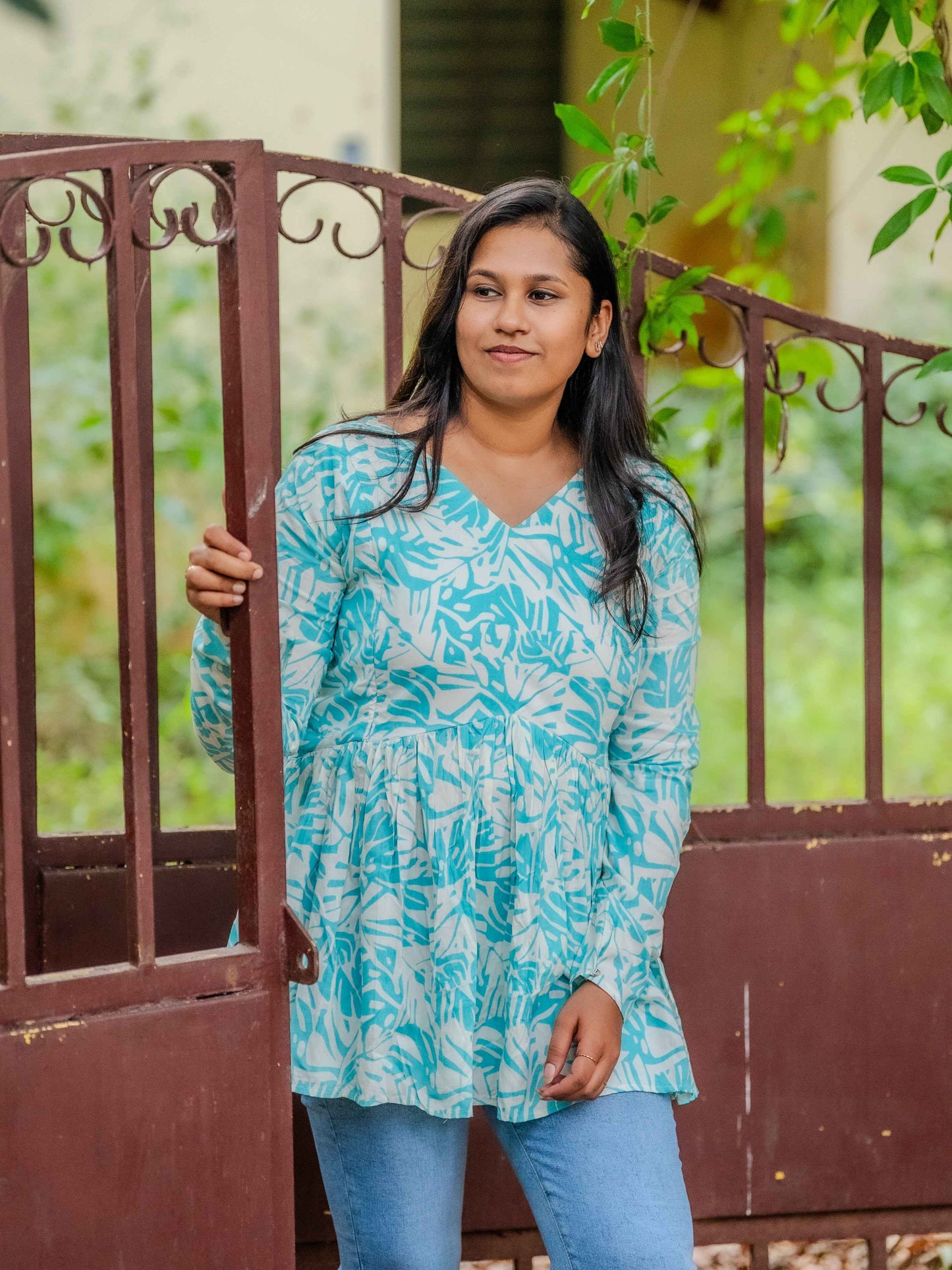 Mint Breeze – Feeding Friendly Maternity Short Kurti