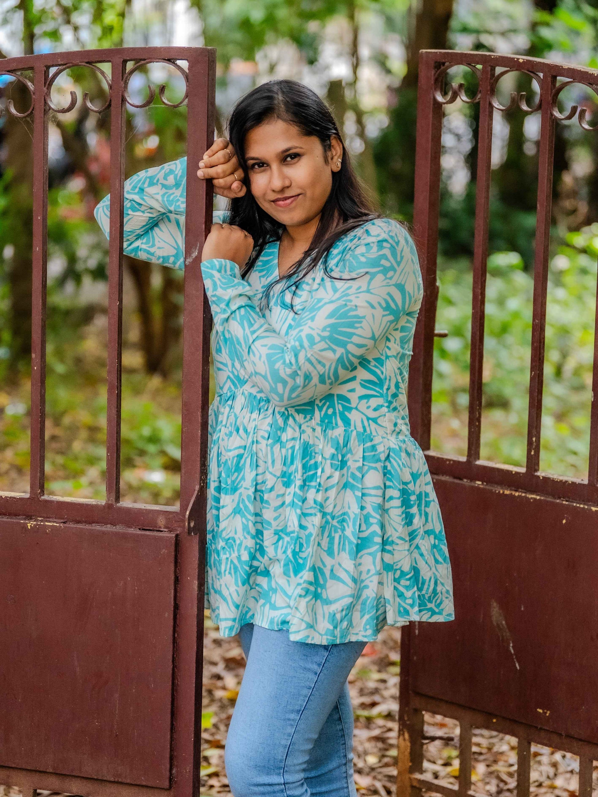 Mint Breeze – Feeding Friendly Maternity Short Kurti