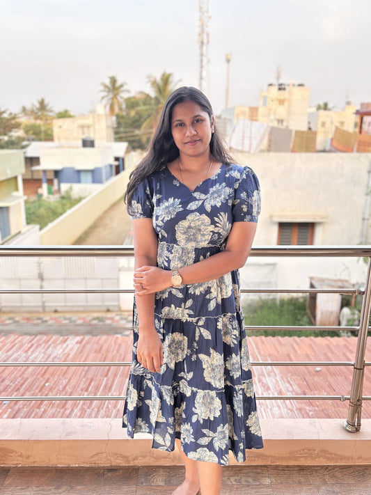 Twilight Florals Maternity Feeding Dress